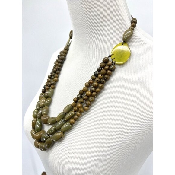 Handmade TAGUA NUT Necklace Adjustable 32" Multi-strand Green - Picture 3 of 7